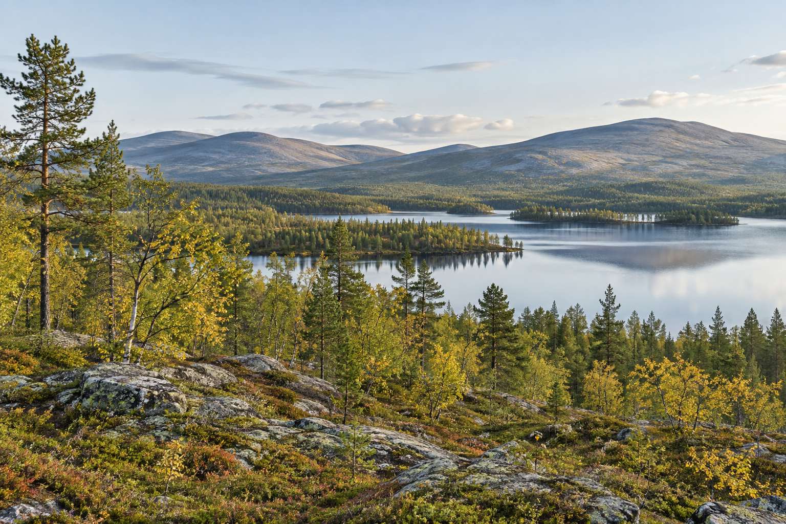 Avautuva Lapin järvi- ja tunturimaisema
